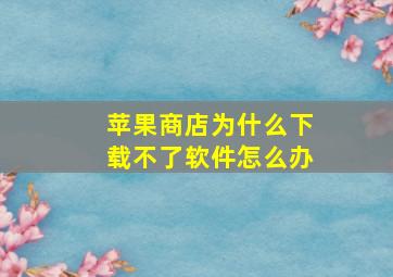 苹果商店为什么下载不了软件怎么办