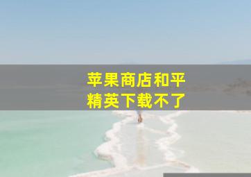 苹果商店和平精英下载不了