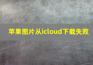 苹果图片从icloud下载失败