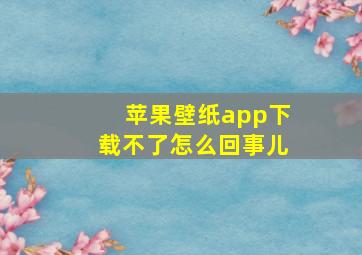 苹果壁纸app下载不了怎么回事儿