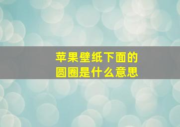 苹果壁纸下面的圆圈是什么意思