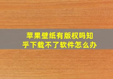 苹果壁纸有版权吗知乎下载不了软件怎么办