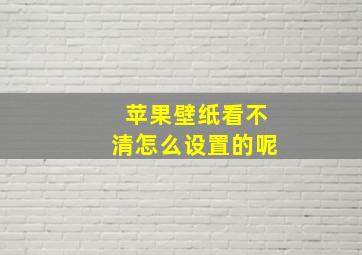 苹果壁纸看不清怎么设置的呢