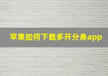 苹果如何下载多开分身app