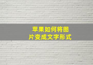 苹果如何将图片变成文字形式