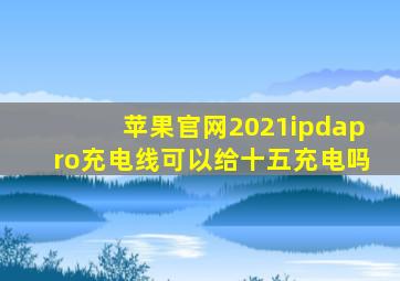 苹果官网2021ipdapro充电线可以给十五充电吗