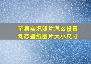 苹果实况照片怎么设置动态壁纸图片大小尺寸