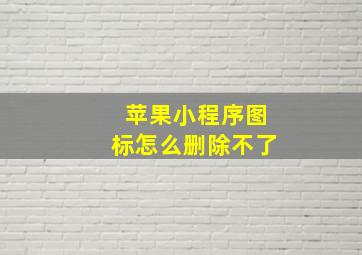 苹果小程序图标怎么删除不了