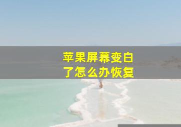 苹果屏幕变白了怎么办恢复