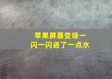 苹果屏幕变绿一闪一闪进了一点水