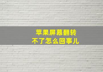 苹果屏幕翻转不了怎么回事儿