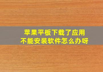 苹果平板下载了应用不能安装软件怎么办呀