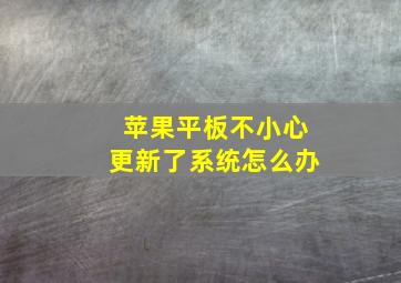 苹果平板不小心更新了系统怎么办