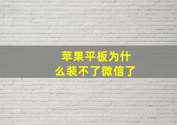 苹果平板为什么装不了微信了