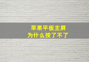 苹果平板主屏为什么按了不了