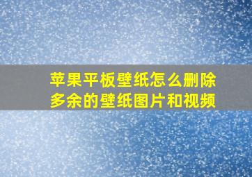 苹果平板壁纸怎么删除多余的壁纸图片和视频