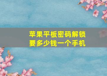 苹果平板密码解锁要多少钱一个手机