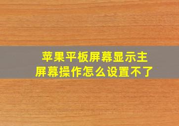 苹果平板屏幕显示主屏幕操作怎么设置不了