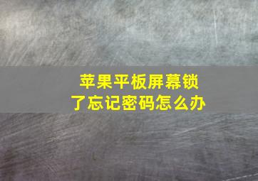 苹果平板屏幕锁了忘记密码怎么办