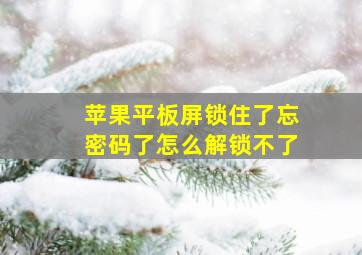 苹果平板屏锁住了忘密码了怎么解锁不了