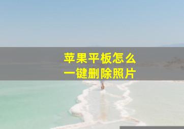 苹果平板怎么一键删除照片