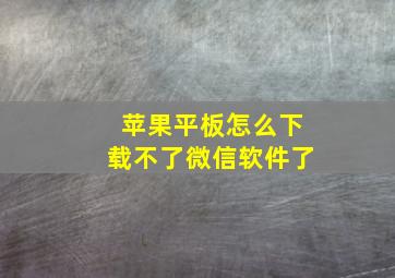 苹果平板怎么下载不了微信软件了