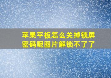 苹果平板怎么关掉锁屏密码呢图片解锁不了了