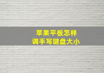 苹果平板怎样调手写键盘大小