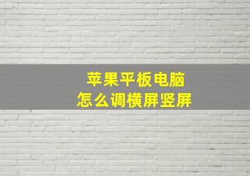 苹果平板电脑怎么调横屏竖屏