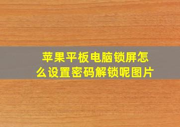 苹果平板电脑锁屏怎么设置密码解锁呢图片