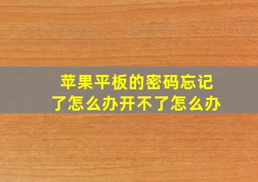 苹果平板的密码忘记了怎么办开不了怎么办