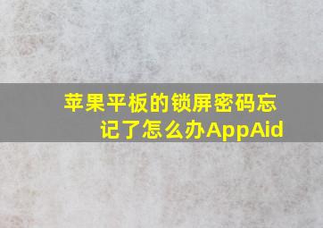 苹果平板的锁屏密码忘记了怎么办AppAid