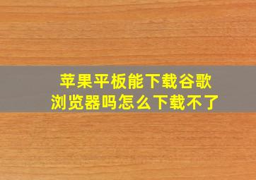 苹果平板能下载谷歌浏览器吗怎么下载不了