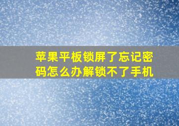 苹果平板锁屏了忘记密码怎么办解锁不了手机