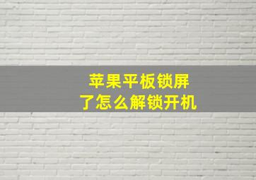 苹果平板锁屏了怎么解锁开机