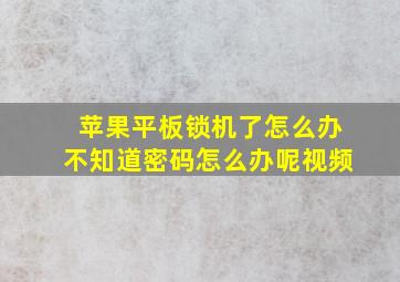 苹果平板锁机了怎么办不知道密码怎么办呢视频