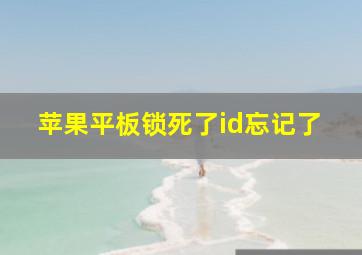 苹果平板锁死了id忘记了