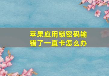 苹果应用锁密码输错了一直卡怎么办