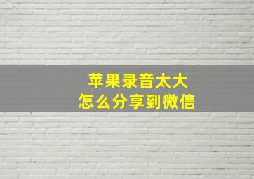 苹果录音太大怎么分享到微信