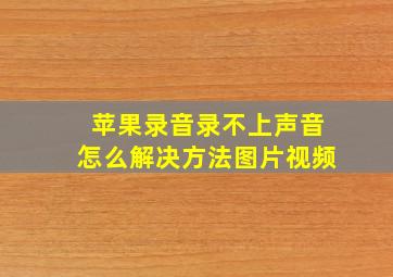 苹果录音录不上声音怎么解决方法图片视频