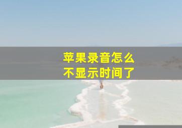 苹果录音怎么不显示时间了