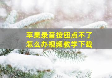 苹果录音按钮点不了怎么办视频教学下载