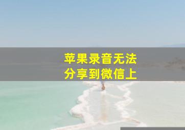 苹果录音无法分享到微信上