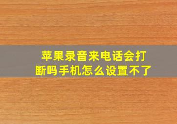 苹果录音来电话会打断吗手机怎么设置不了