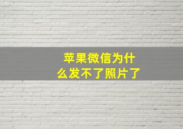 苹果微信为什么发不了照片了