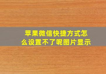 苹果微信快捷方式怎么设置不了呢图片显示