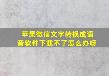 苹果微信文字转换成语音软件下载不了怎么办呀