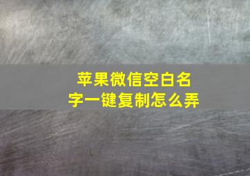 苹果微信空白名字一键复制怎么弄