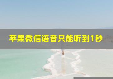 苹果微信语音只能听到1秒