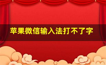 苹果微信输入法打不了字